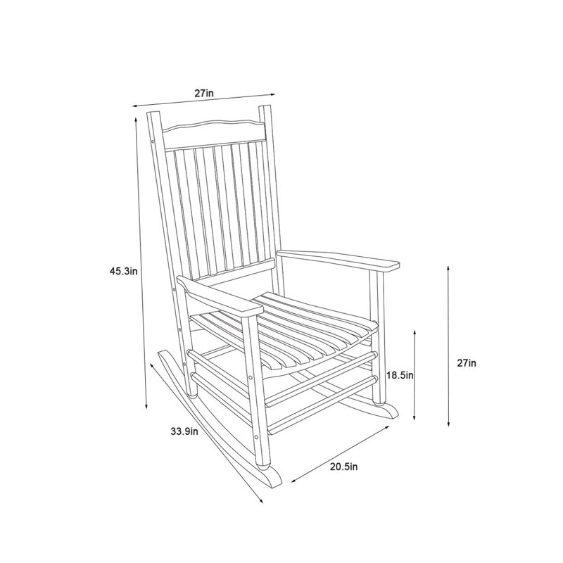 Chaise berçante d'extérieur en bois massif Dariell, Blanc