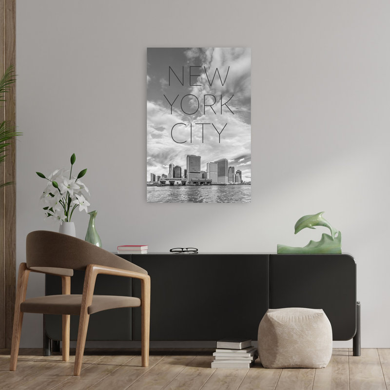 New York City Skyline Minimalist Abstract Architecture City Wall Art Print, H 36 po x l 24 po