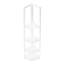 Bibliothèque, bibliothèque, étagère, d'angle, 4 niveaux, H 60 po, bureau, chambre à coucher, stratifié blanc, métal blanc, contemporain, moderne