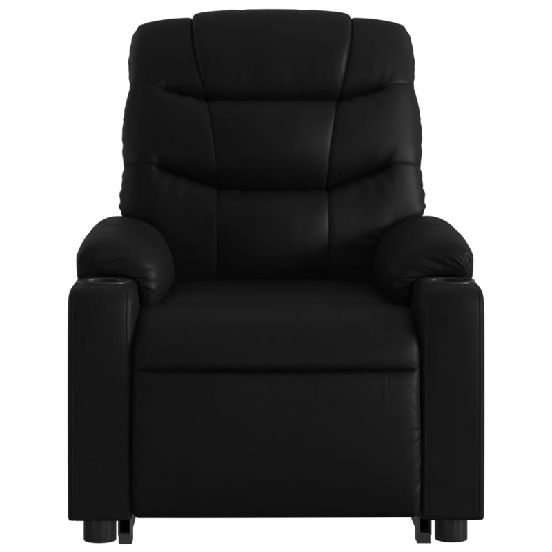 Fauteuil inclinable massant en simili-cuir, Similicuir noir