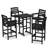 5 Piece Patio Bar Set Black, 1 Table, 4 Chair-87827817
