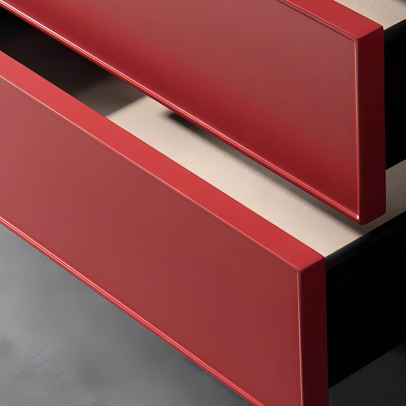 Meuble télé avec rangement Modern, H 22,44 po x L 62,99 po x l 15,74 po, Noir / Rouge