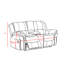 Causeuse inclinable 73,2 po - Similicuir, inclinables doubles 90 ° à 160 °, console centrale avec 2 porte-gobelets.-116984912