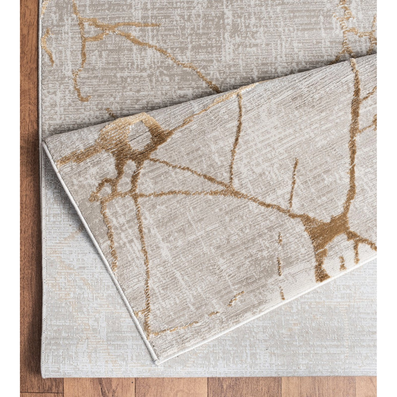 Tapis beige élégant, 2 pi 7 po X 3 po, teinture douce et 2,58 pi 7,25 pi, construction