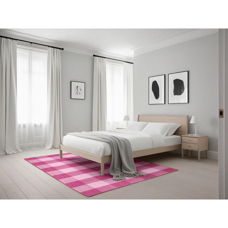 Tapis contemporain rose, Rectangle 5 pi x 7 pi