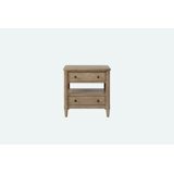 Open Nightstand With 2 Drawers And Open Shelving For Bedroom Storage And Display