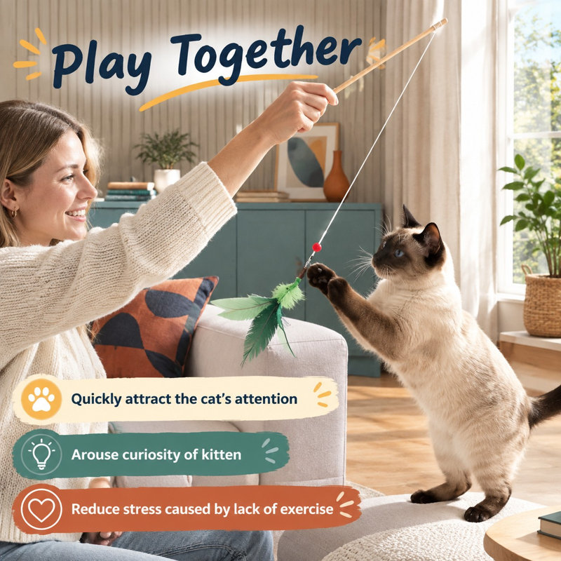Ces 2 pièces de plumes de style mante naturelle fabriquées à la main servent de mini leurres d'insectes et de recharges de baguette de remplacement pour les chatons d'intérieur et les chatons.