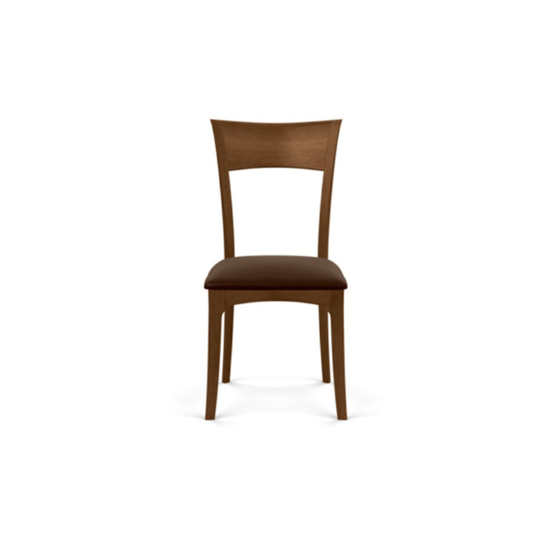 Ingrid Upholstered Side Chair, Saddle Cherry, Coffee Leather