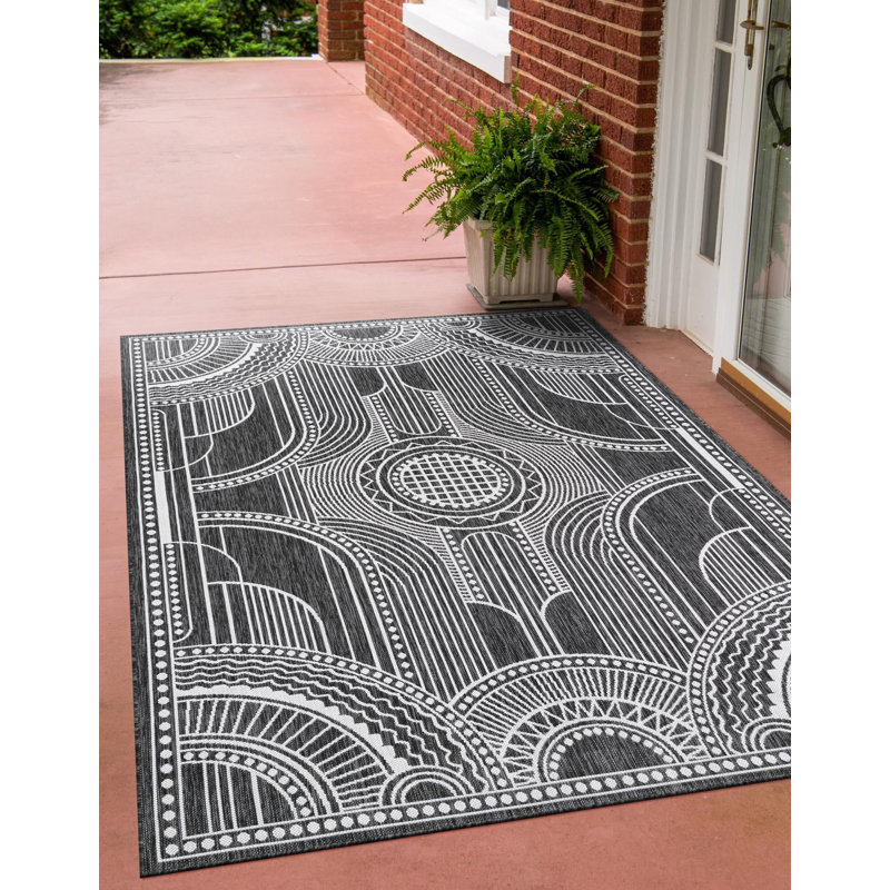 Tapis noir et blanc Aucun, Rectangle 2 pi x 3 pi 1 po