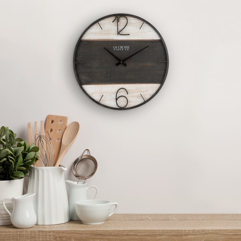 16" Ironwood Metal Quartz Wall Clock