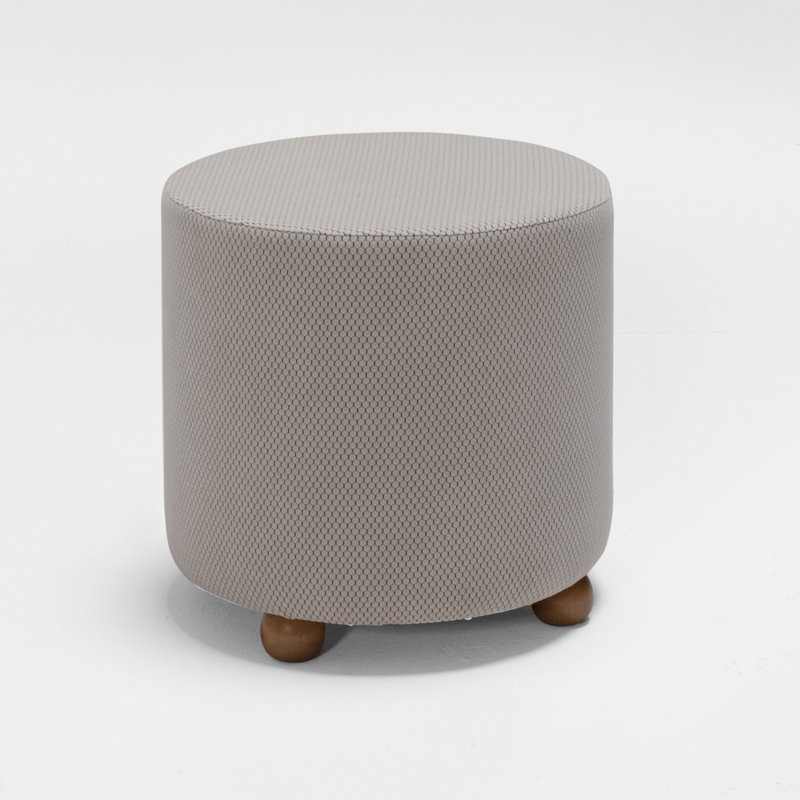 Repose-pieds rond 15,7 po Mitton, Polyester de polyester vison