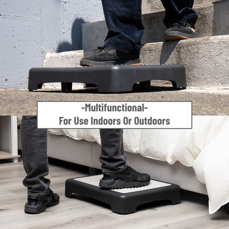 Black and White Foldable Plastic Step Stool for Kids