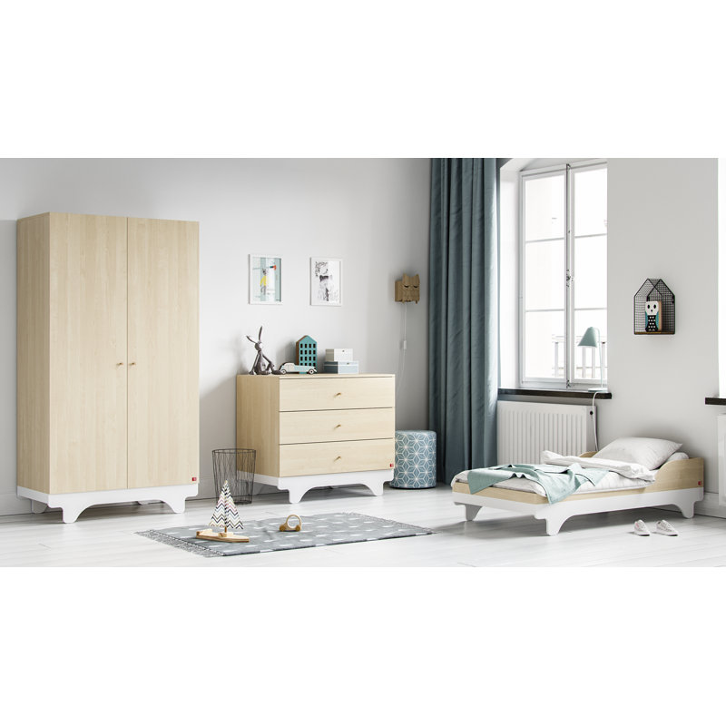 Ankeny 92.5 cm W Chest of 3 Drawers, Birch/White