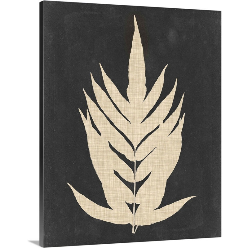 Linen Fern II, art mural sur toile, H 45 po x l 36 po x P 1,25 po, Toile tendue
