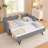Daybed With Trundle Twin Size Sofa Bed No Box Spring Needed, With USB Port And Adorable Wave Shaped-421969185