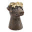 Statue de 9,3 x 9,3 x 13 po en forme de chien avec brume texturée, 9,3 x 9,3 x 13 po, oxyde de magnésium, 1 pièce, statue, brun et or