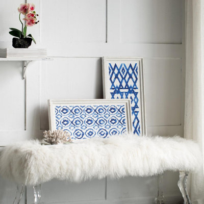 Ensemble de 2 sculptures suspendues bleues et blanches