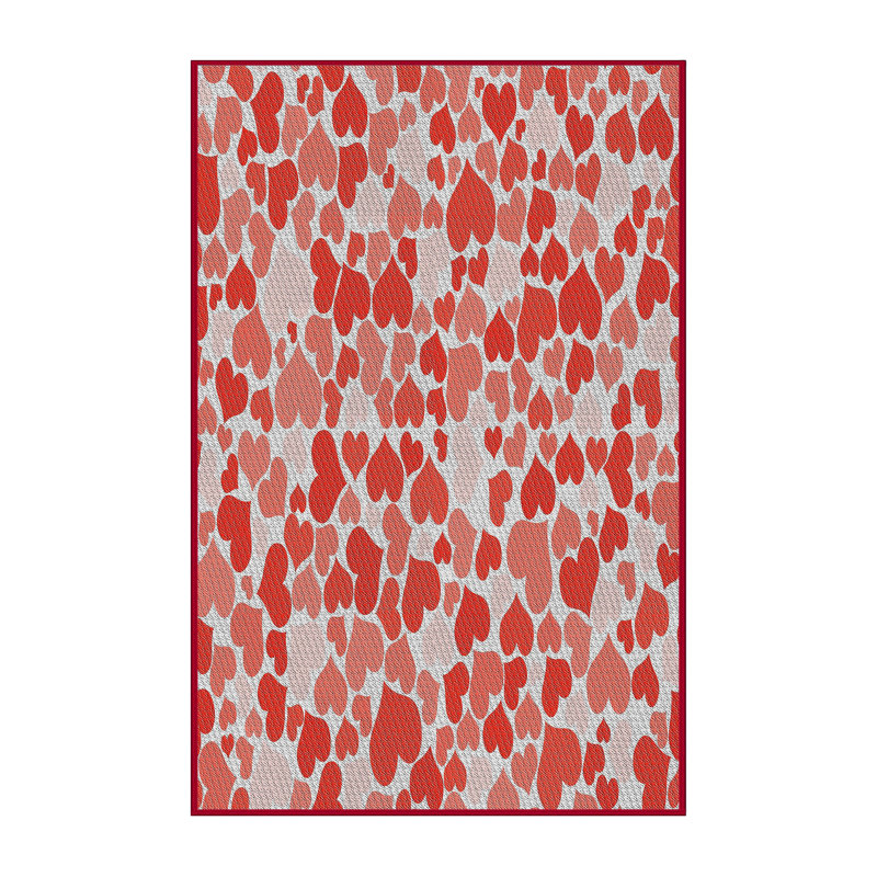 Tapis rouge/gris à motifs Mattalyn, Rectangle 2 pi x 3 pi