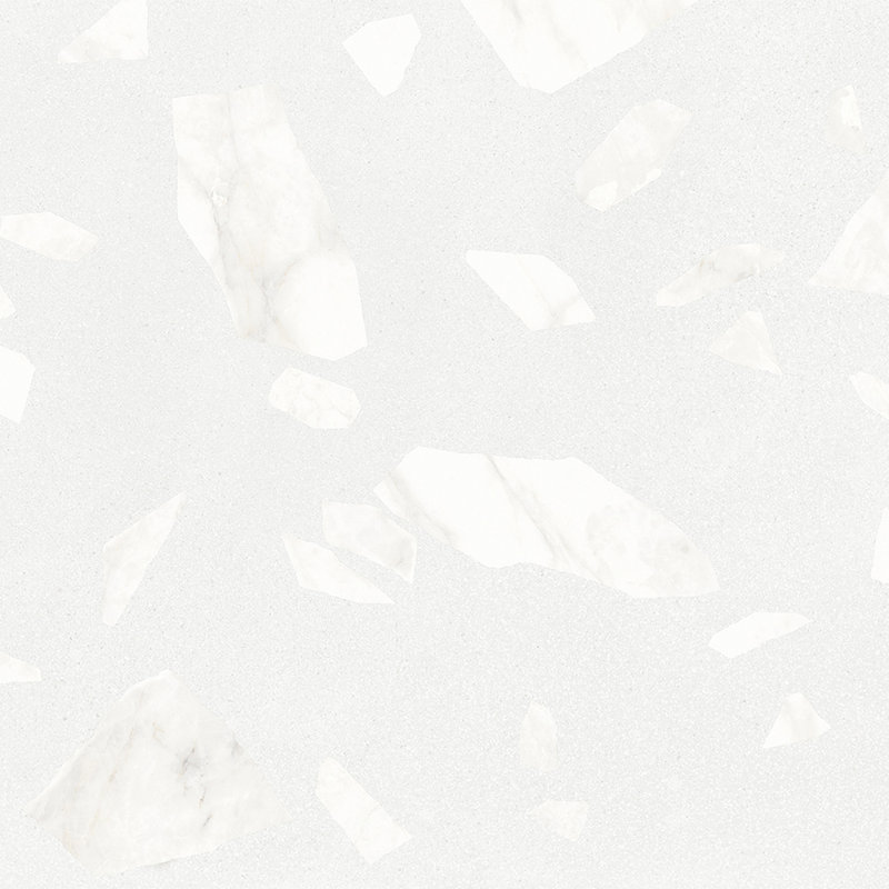 Carreau de mur et de plancher en porcelaine mate 24 po x 24 po Terrazzo 2.0, Blanc roche