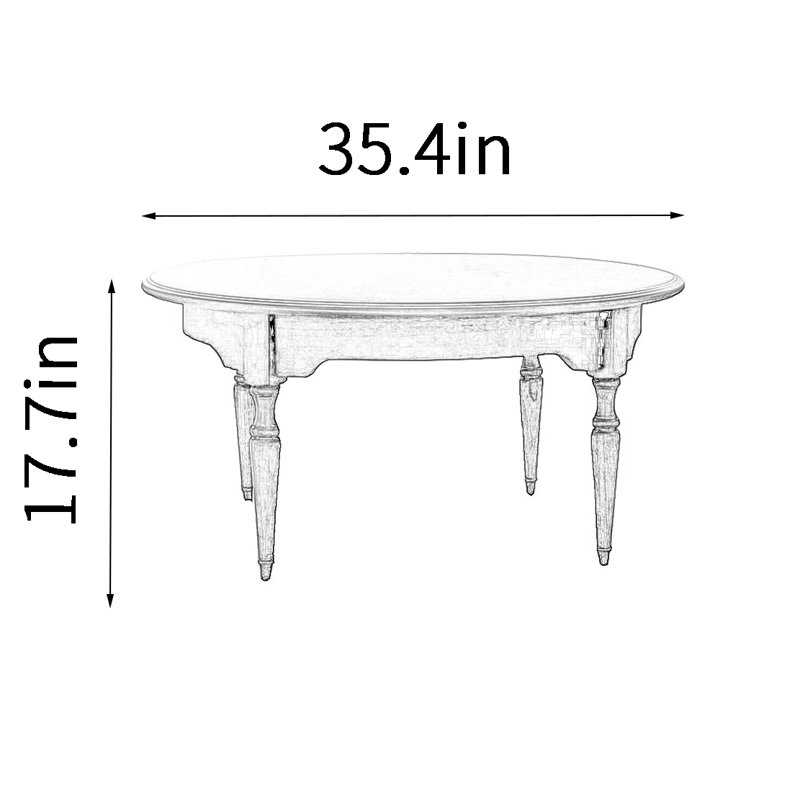 Table basse American Vintage, Noyer clair
