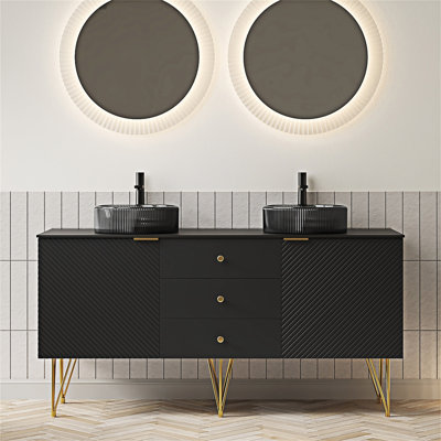 Meuble-lavabo autoportant avec lavabo