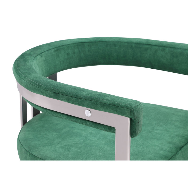 Fauteuil en velours Marcello Kenlea, Velours vert