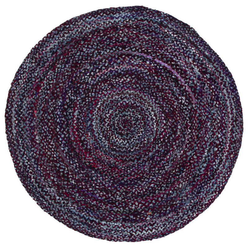 Tapis d'intérieur en coton tressé à la main, Rond 6 pi