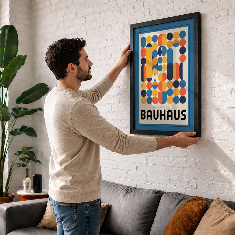 Bauhaus Forms Geometric - Framed Print, Unframed, A2 - 59.4 x 42.0 cm