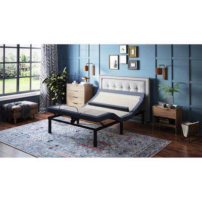 Lit simple réglable TG - inclinaison de la tête / du pied, positionnement lombaire, massage à 3 niveaux, éclairage à DEL sous le lit, fonction d'inclinaison de la base sans fil, soutien, massages, dessous