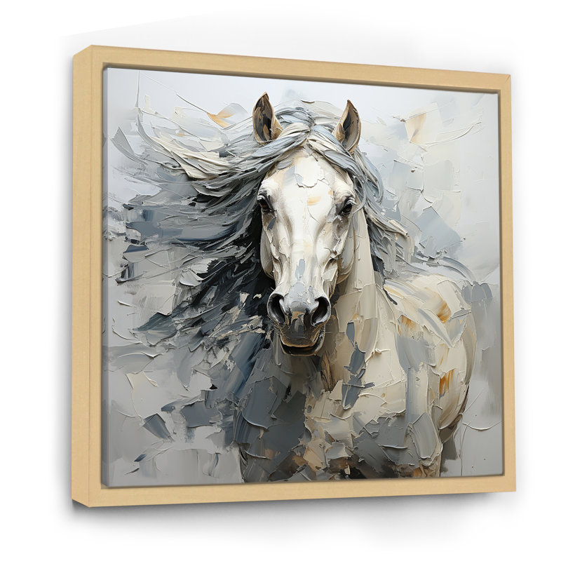 Fantaisie, cheval féminin I - impression sur toile, H 36 po x l 36 po x P 1,5 po, Cadre flottant érable