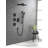 Shower System with Shower Head, Hand Shower, Slide Bar, Bodysprays, Shower Arm, Hose, Valve Trim, and Lever Handles-129590002
