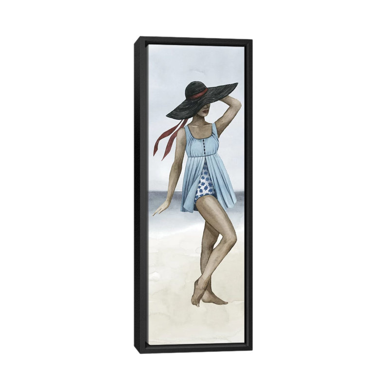 « beach beauté iv », impression sur toile, H 36 po x l 12 po x P 1,5 po, Cadre noir