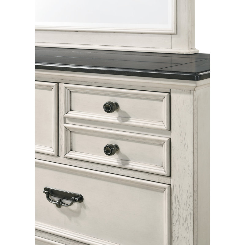 Magnifique meuble de chambre à coucher avec tiroirs de rangement à deux tons à finition bicolore noir