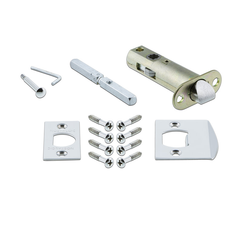 New York Plate with Oval Fluted Crystal Door Knob, Bright Chrome, 2-3/8”