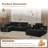 No Assembly Required Compression Packed 3-piece Cloud Modular Upholstered Sectional Sofa With Chaise Lounge Chair-82438248-82421014