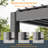 Outdoor Full Aluminum Pergola Modern Style with Adjustable Rainproof Louvers and Concealed Water Drainage System-111473508