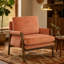 Fauteuil Mid-Century moderne en velours, orange-480683818