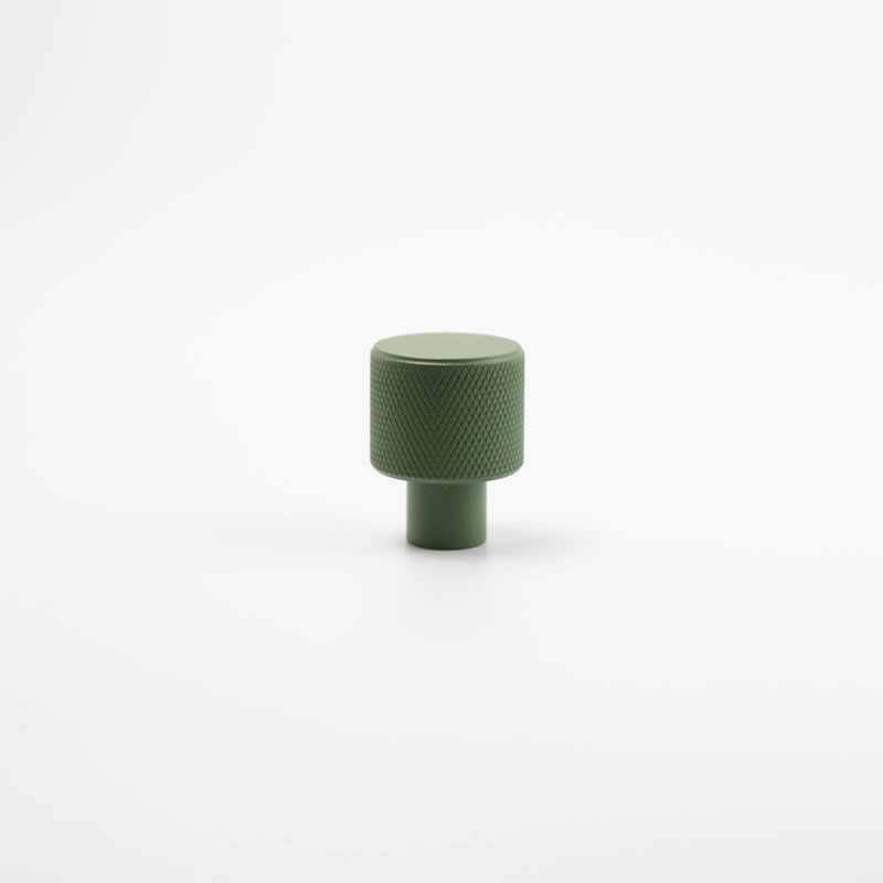 Poignée de meuble ronde moletée ROUS Hardware, Olive (vert)