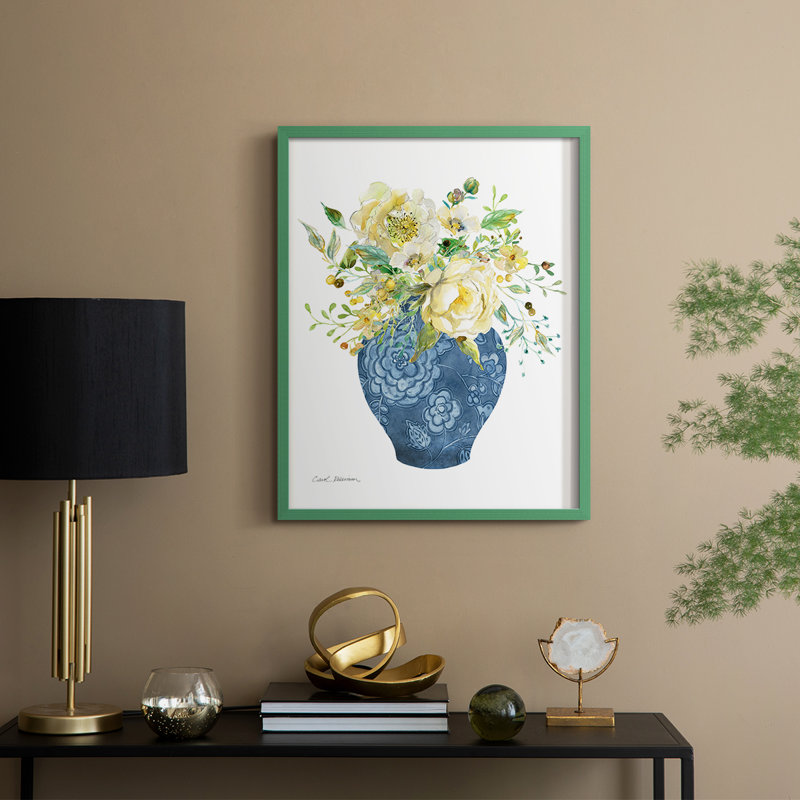 Sunny Chinoiserie I Framed Print - Solid Wood, Green, 11" H x 9" W