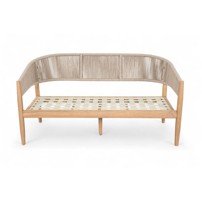 Outdoor Patio Acacia Wood Loveseat