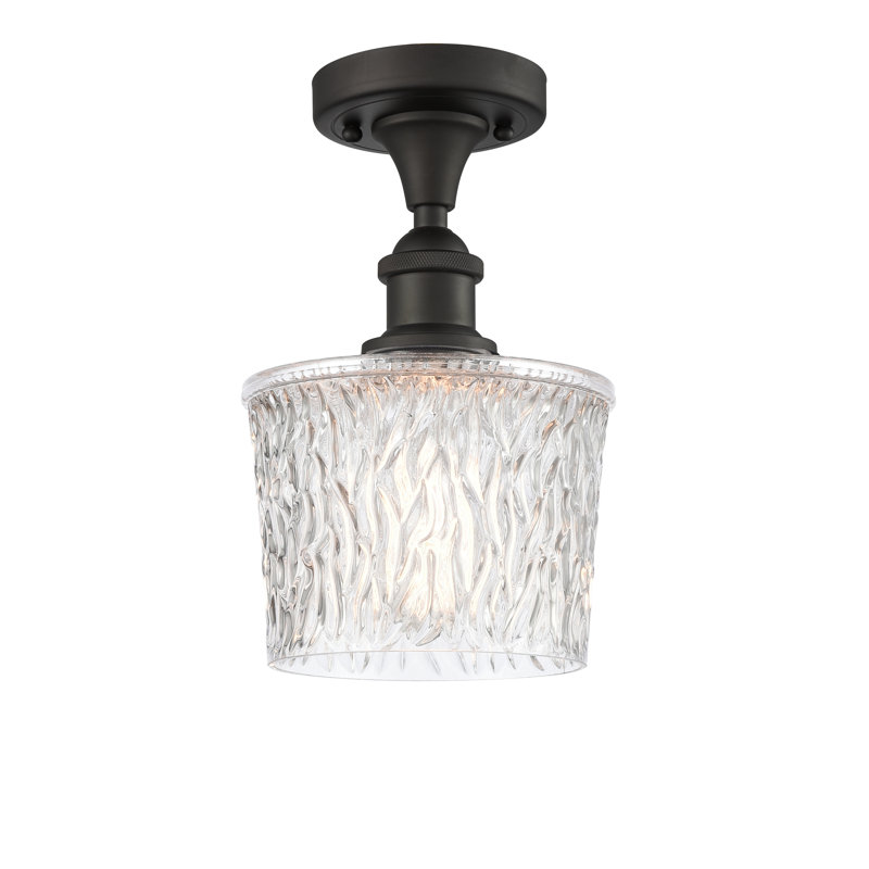 Camire Glass Semi Flush Mount, No Bulb Included, Oil Rubbed Bronze