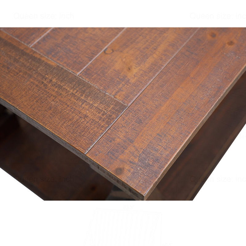 Table basse Farmhouse, Brun antique / brun noyer