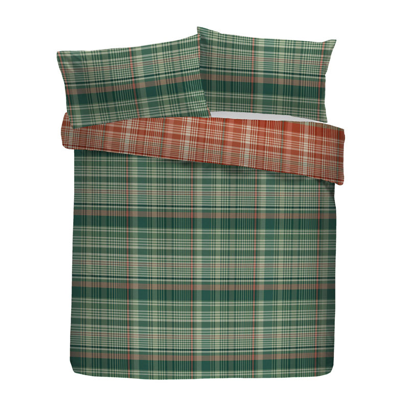 Cotton Chequered Duvet Cover Set with Pillowcases, King Duvet Cover + 2 Standard Pillowcases