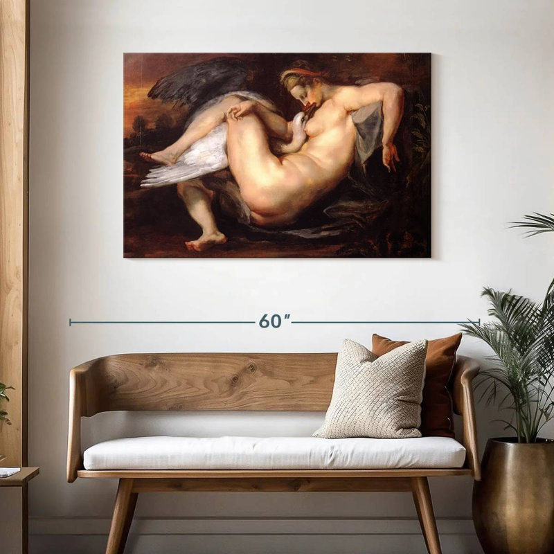 Léda et le cygne - 1601, H 30 po x l 45 po