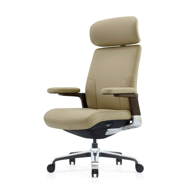 Vivian - Modern Leather Executive Office Chair, Beige