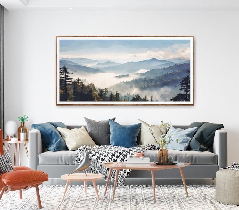 Art mural horizontal de Blue Ridge Mountain, parc national, Impression sans cadre, H 36 po x l 72 po