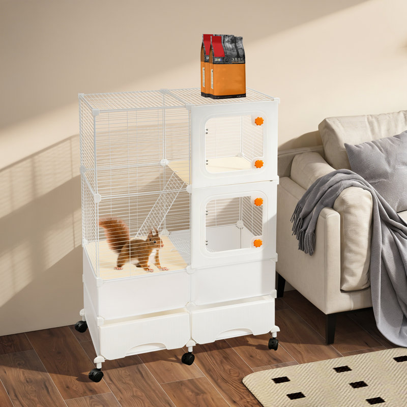 Cage pour animaux à grande capacité 3 étages, Blanc