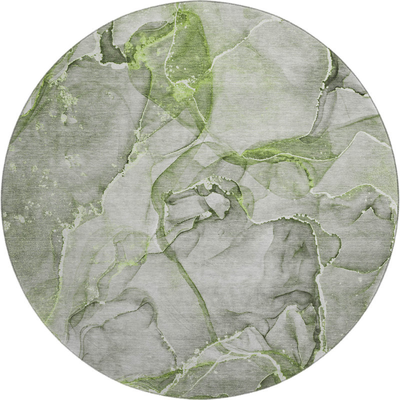 Tapis vert Cerrito AMF519 lavable à la machine de qualité supérieure, Rond 8 pi