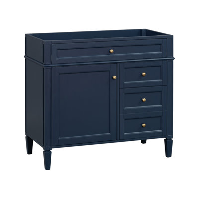 Modern Bathroom Cabinet 36" - Solid Wood With 2 Drawers, Tip-Out Drawer, And An Attractive Appearance Vanity Construction A Beautiful For Your