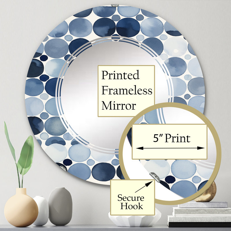 Derryhirk - Miroir mural moderne rond, 24 po x 24 po
